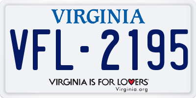 VA license plate VFL2195