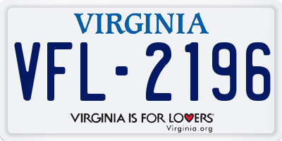 VA license plate VFL2196