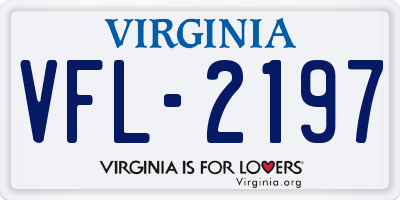 VA license plate VFL2197