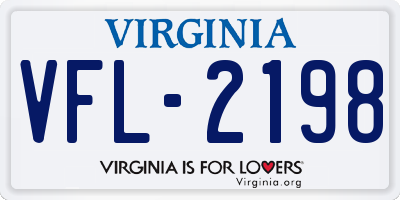 VA license plate VFL2198