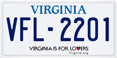 VA license plate VFL2201