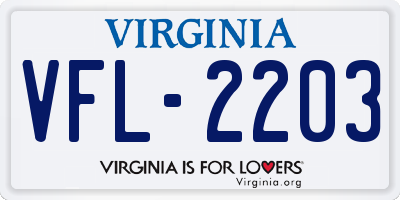 VA license plate VFL2203