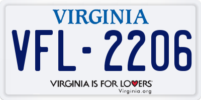 VA license plate VFL2206