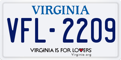 VA license plate VFL2209