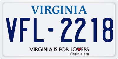 VA license plate VFL2218