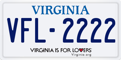 VA license plate VFL2222