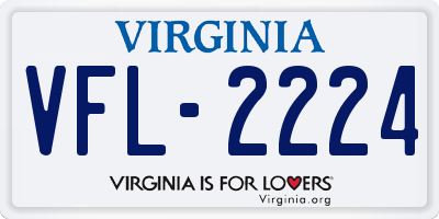 VA license plate VFL2224