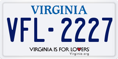 VA license plate VFL2227