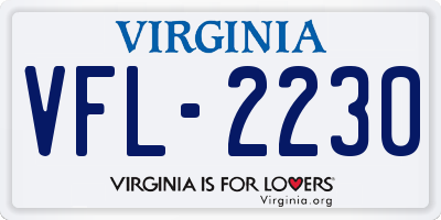 VA license plate VFL2230