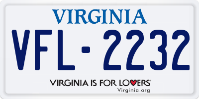 VA license plate VFL2232