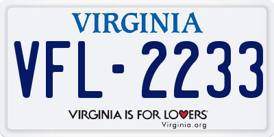 VA license plate VFL2233