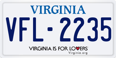 VA license plate VFL2235