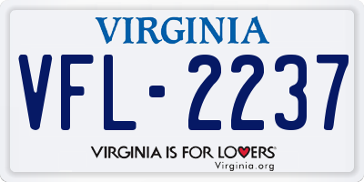 VA license plate VFL2237