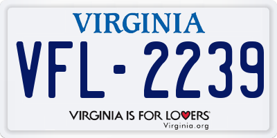 VA license plate VFL2239