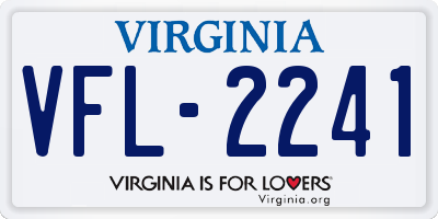 VA license plate VFL2241