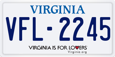 VA license plate VFL2245