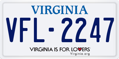 VA license plate VFL2247