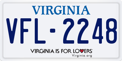 VA license plate VFL2248