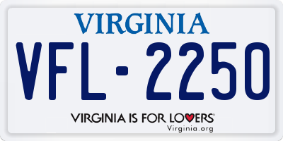 VA license plate VFL2250
