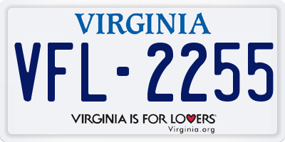 VA license plate VFL2255