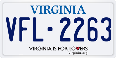 VA license plate VFL2263