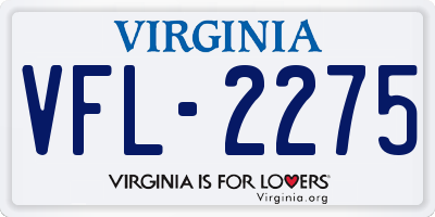 VA license plate VFL2275