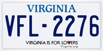 VA license plate VFL2276