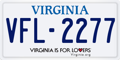 VA license plate VFL2277