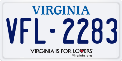 VA license plate VFL2283