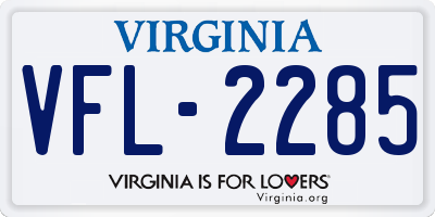 VA license plate VFL2285