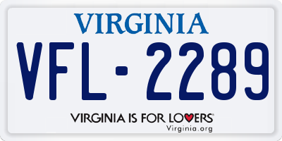 VA license plate VFL2289