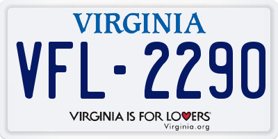 VA license plate VFL2290
