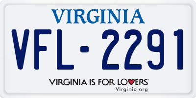 VA license plate VFL2291