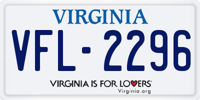 VA license plate VFL2296