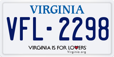 VA license plate VFL2298