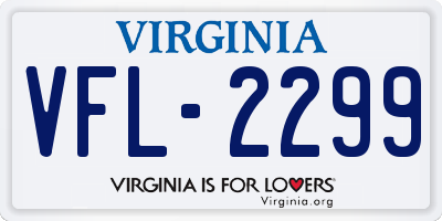 VA license plate VFL2299