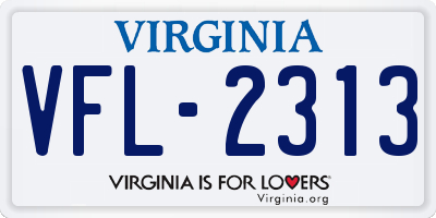 VA license plate VFL2313