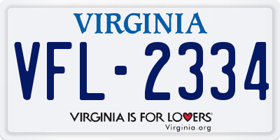 VA license plate VFL2334