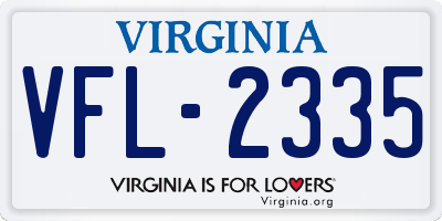 VA license plate VFL2335