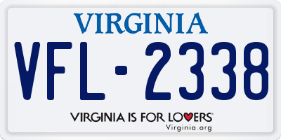 VA license plate VFL2338