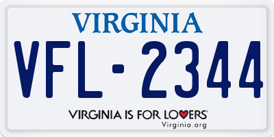 VA license plate VFL2344