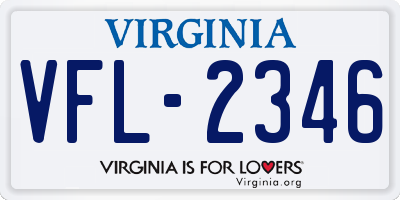 VA license plate VFL2346