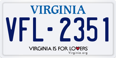 VA license plate VFL2351