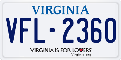 VA license plate VFL2360
