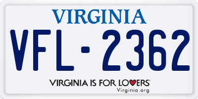 VA license plate VFL2362