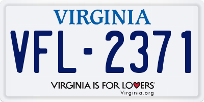 VA license plate VFL2371