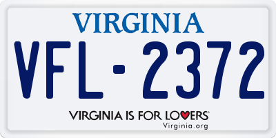 VA license plate VFL2372