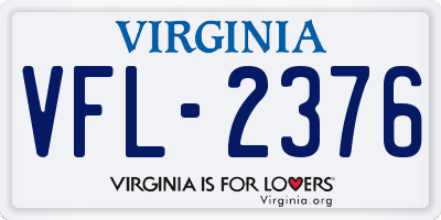 VA license plate VFL2376
