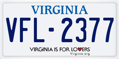 VA license plate VFL2377
