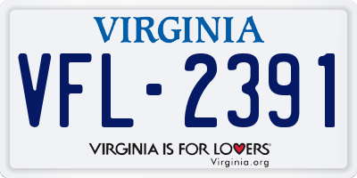 VA license plate VFL2391